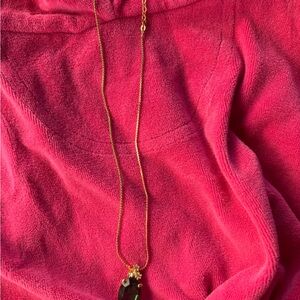 Dior Gold Necklace with Black Pendant